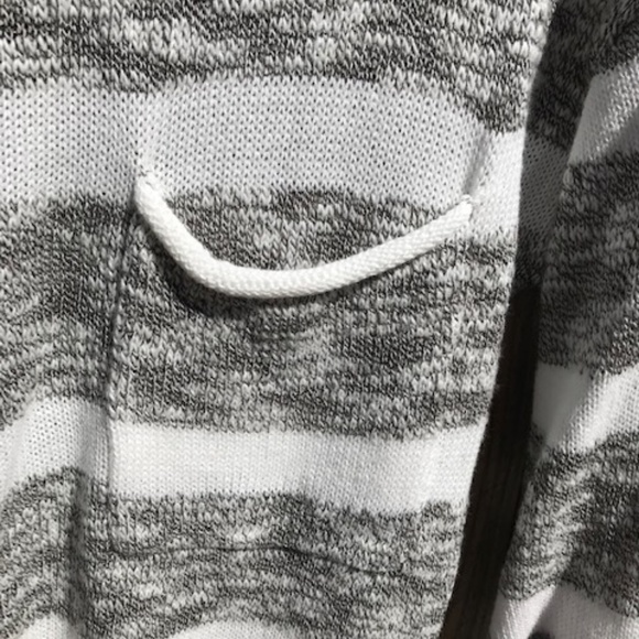 Nordstrom BP Grey and Cream Striped Sweater, hi-lo - Picture 4 of 5